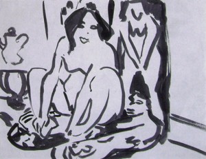 Eernst Ludwig Kirchner: Nudo di ragazza accoccolata